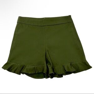 Walter Baker Dark Green Ruffle Hem Shorts